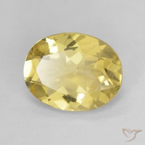 2.08ct Natural Amarillo terroso claro Berilo, Ovalada, VVS