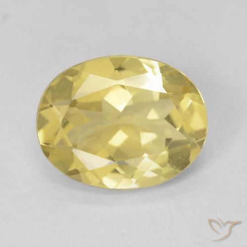 Berilo Amarillo terroso claro natural de 2.08 ct, Ovalada, VVS