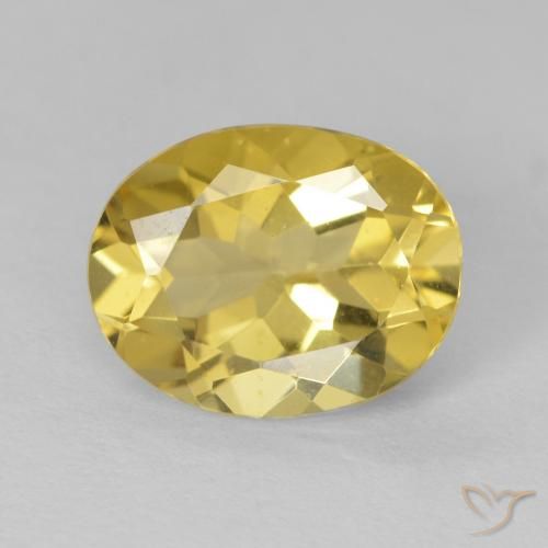 2.22ct Natural Amarillo claro Berilo, Ovalada, VVS