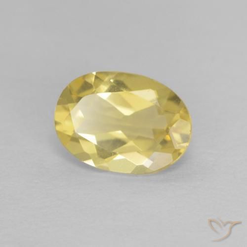 Berilo Amarillo pálido natural de 0.63 ct, Ovalada, VVS