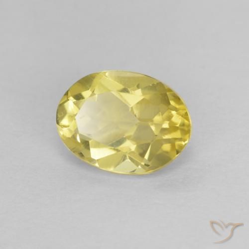 Berilo Amarillo dijón muy claro natural de 0.82 ct, Ovalada, VVS
