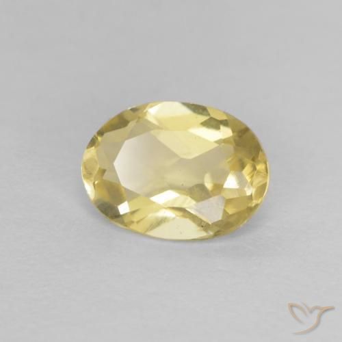 0.67ct Natural Amarillo claro Berilo, Ovalada, VVS