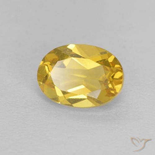 Berilo Amarillo miel natural de 0.89 ct, Ovalada, VVS