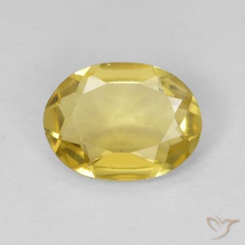 0.88ct Natural Amarillo pálido Berilo, Ovalada, VVS
