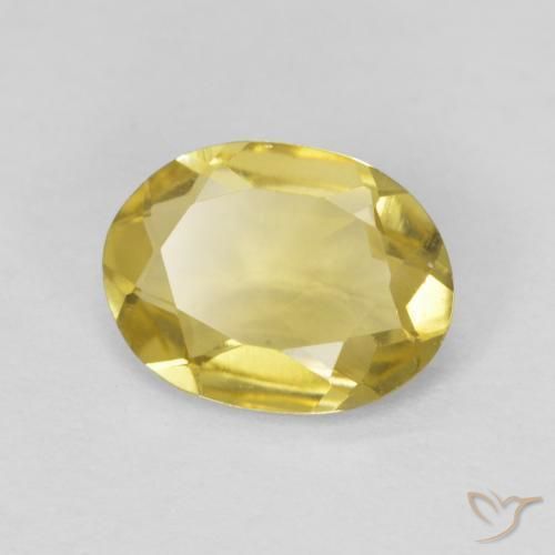 Berilo Amarillo pálido natural de 0.88 ct, Ovalada, VVS