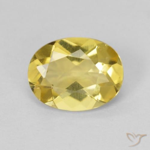 0.99ct Natural Amarillo pálido Berilo, Ovalada, VVS