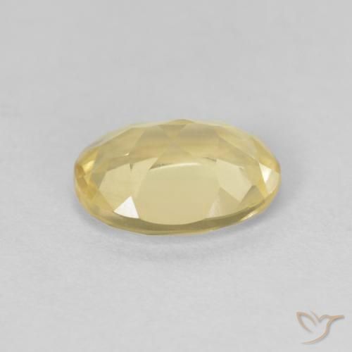 Berilo Amarillo dijón muy claro natural de 1.10 ct, Ovalada, VVS-VS