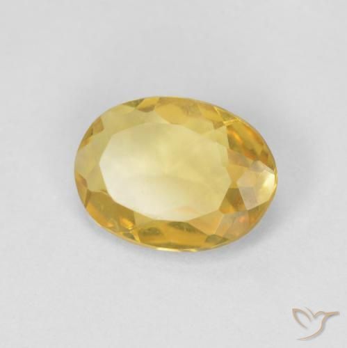 Berilo Amarillo púrpura natural de 0.94 ct, Ovalada, VVS-VS