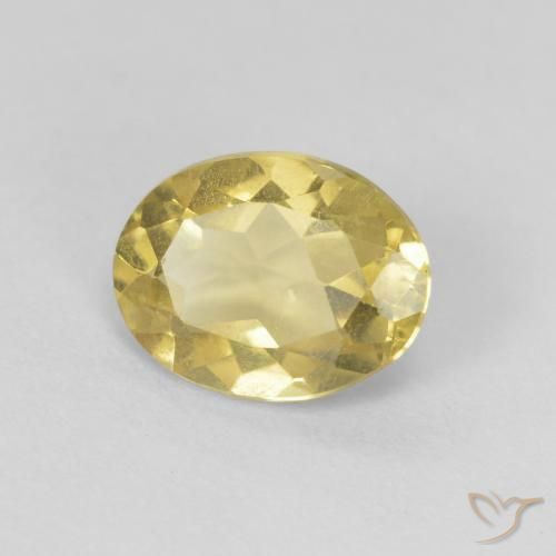Berilo Medium Light-Yellow natural de 1.12 ct, Ovalada, VVS-VS