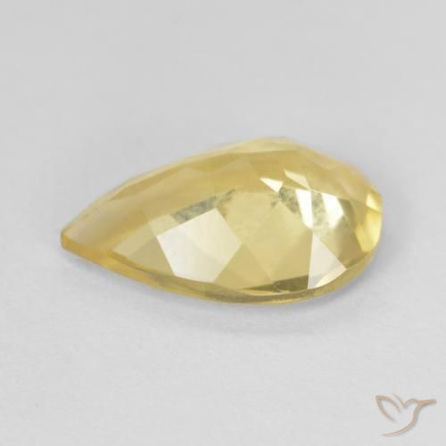 Berilo Amarillo miel natural de 1.39 ct, En forma de pera, VVS-VS