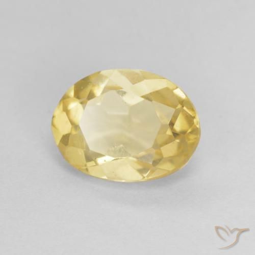 Berilo Amarillo-dorado claro natural de 1.15 ct, Ovalada, VVS-VS