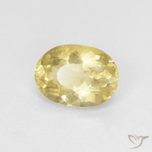 Berilo Amarillo terroso claro natural de 0.70 ct, Ovalada, VVS-VS