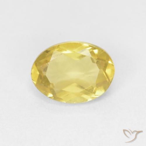 0.80ct Natural Amarillo medio Berilo, Ovalada, VVS-VS