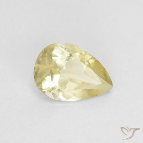 Berilo Amarillo terroso claro natural de 0.66 ct, En forma de pera, VVS-VS