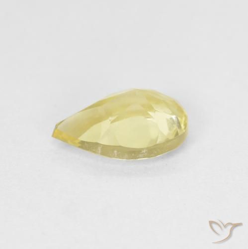 Berilo Amarillo terroso claro natural de 0.77 ct, En forma de pera, VVS-VS