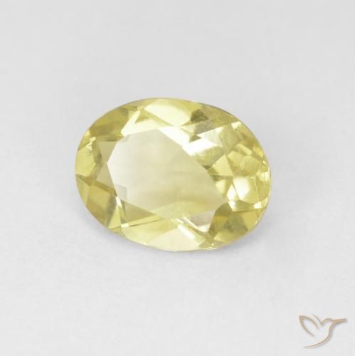 Berilo Amarillo claro natural de 1.11 ct, Ovalada, VVS-VS