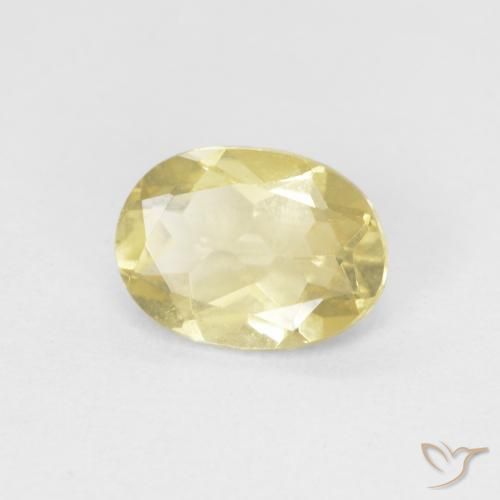 Berilo Amarillo terroso claro natural de 0.91 ct, Ovalada, VVS-VS