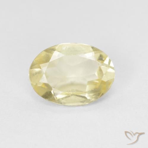 1.01ct Natural Amarillo claro Berilo, Ovalada, VVS-VS