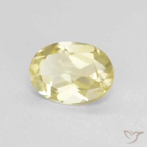Berilo Amarillo dijón muy claro natural de 1.17 ct, Ovalada, VVS-VS