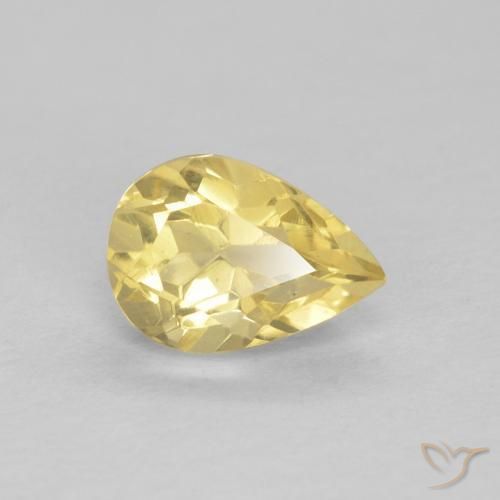 Berilo Amarillo claro natural de 0.73 ct, En forma de pera, VVS-VS