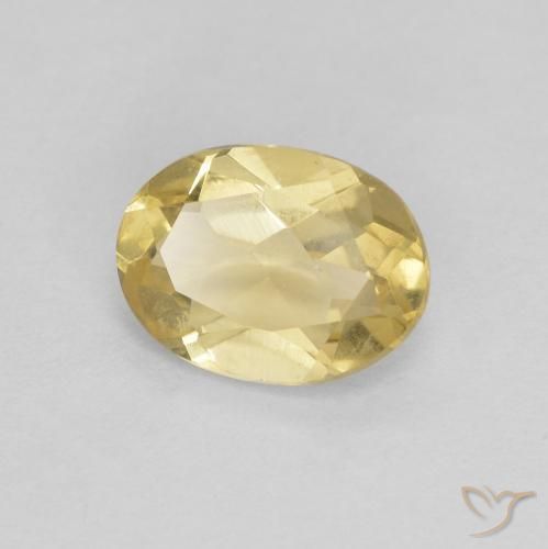 Berilo Dorado claro natural de 0.99 ct, Ovalada, VVS-VS