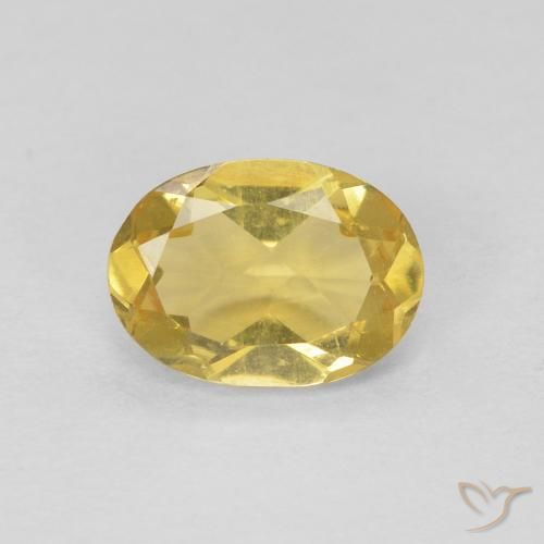 Berilo Dorado claro natural de 0.73 ct, Ovalada, VVS-VS