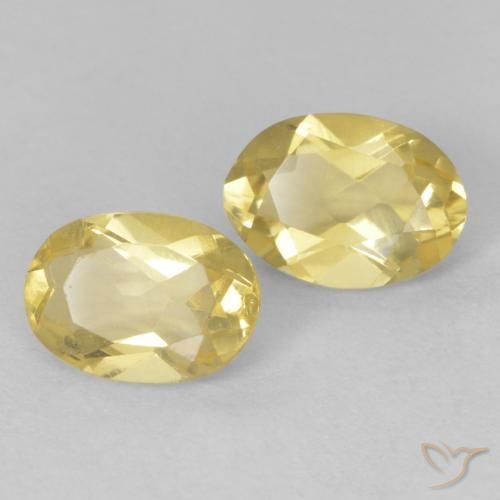 Gemas de Berilo Amarillo claro natural de 1.26 ct, Ovalada, VVS-VS