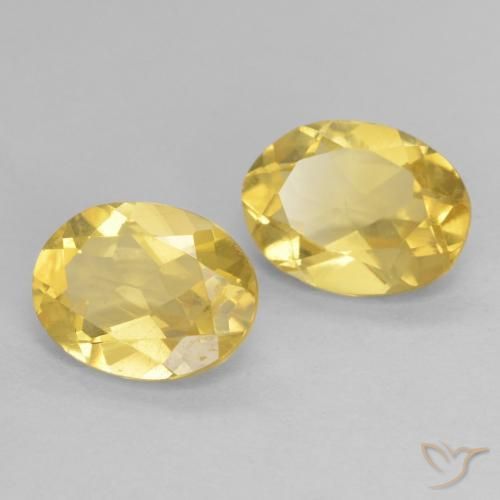 Gemas de Berilo Dorado claro natural de 2.35 ct, Ovalada, VVS-VS
