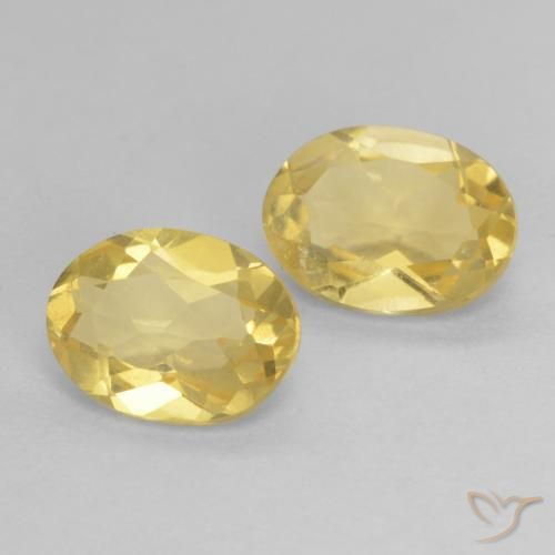 Gemas de Berilo Amarillo claro natural de 2.23 ct, Ovalada, VS