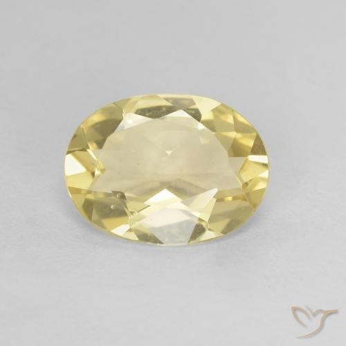Berilo Amarillo-dorado claro natural de 1.19 ct, Ovalada, VVS-VS