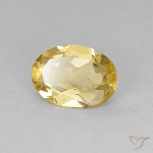 Berilo Amarillo claro natural de 1.22 ct, Ovalada, VVS-VS