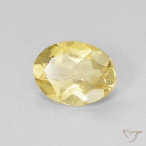 1.29ct Natural Amarillo claro Berilo, Ovalada, VVS-VS