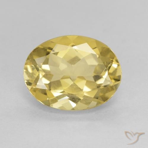 2.15ct Natural Amarillo-dorado claro Berilo, Ovalada, VVS-VS