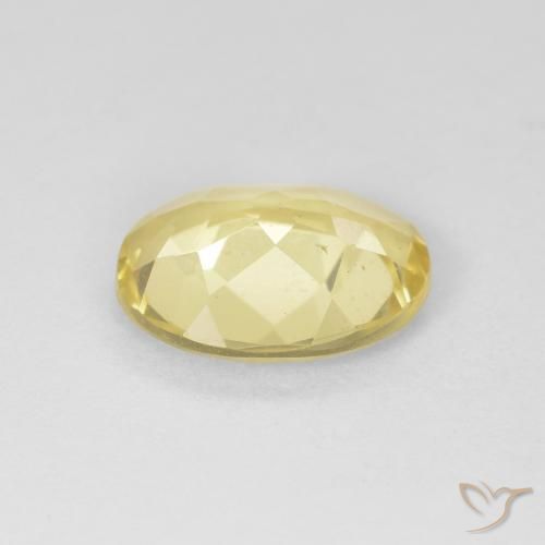 Berilo Amarillo dijón muy claro natural de 1.33 ct, Ovalada, VS