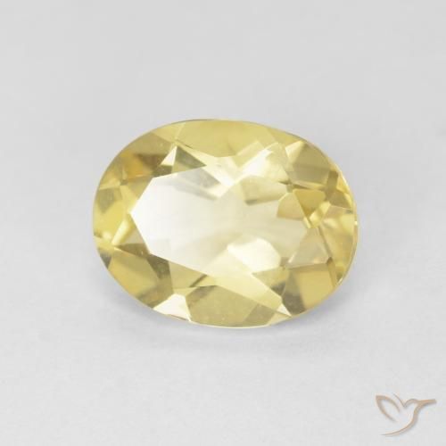 Berilo Amarillo claro natural de 1.72 ct, Ovalada, VS