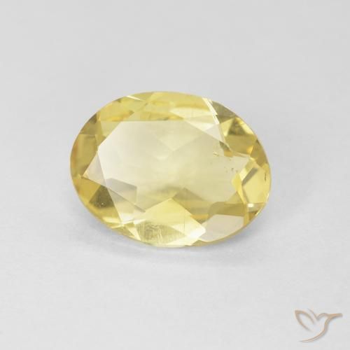 Berilo Amarillo terroso natural de 1.26 ct, Ovalada, VS