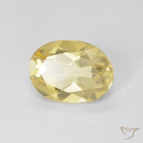 1.60ct Natural Amarillo pálido Berilo, Ovalada, VS