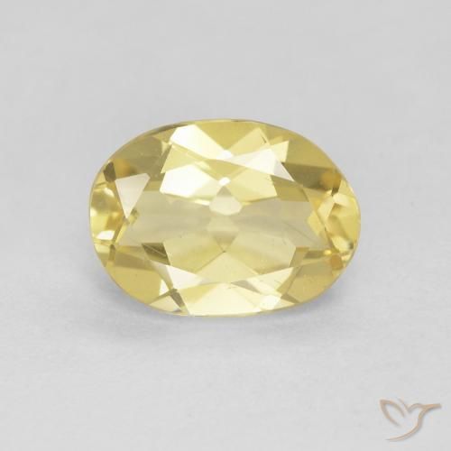 Berilo Amarillo pálido natural de 1.60 ct, Ovalada, VS