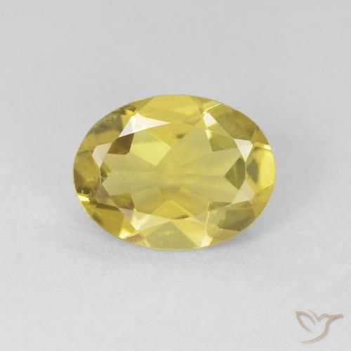 1.34ct Natural Amarillo suave Berilo, Ovalada, VS