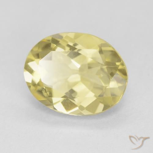 Berilo Amarillo dijón muy claro natural de 2.37 ct, Ovalada, VS