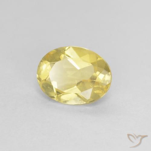 Berilo Amarillo dijón muy claro natural de 1.07 ct, Ovalada, VS