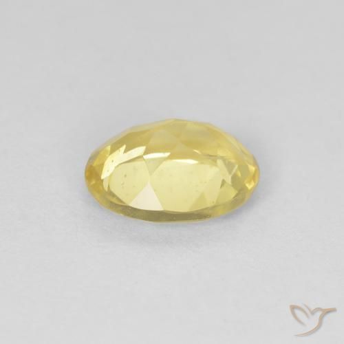Berilo Amarillo dijón muy claro natural de 1.07 ct, Ovalada, VS