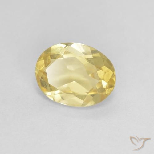 Berilo Amarillo medio natural de 1.25 ct, Ovalada, VS