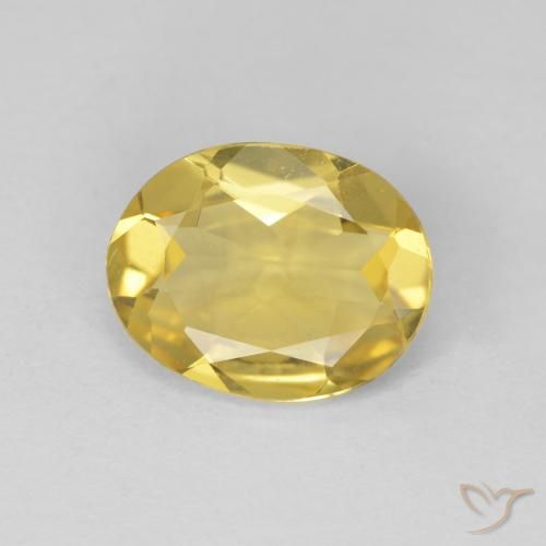 1.70ct Natural Amarillo-dorado claro Berilo, Ovalada, VVS