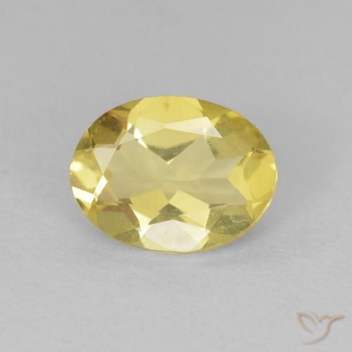 1.43ct Natural Amarillo claro Berilo, Ovalada, VVS