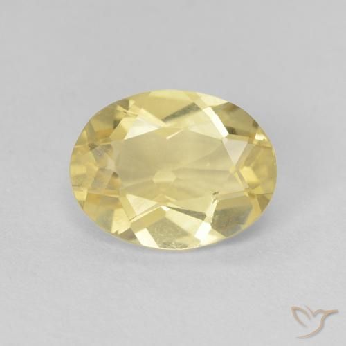 1.70ct Natural Amarillo claro Berilo, Ovalada, VVS