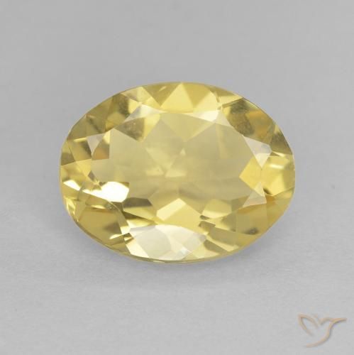 2.03ct Natural Amarillo claro Berilo, Ovalada, VVS