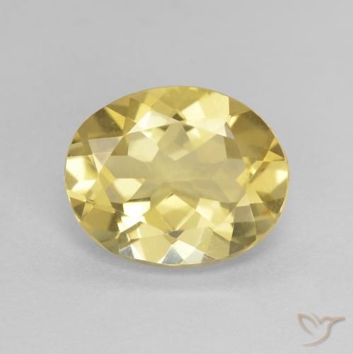 2.15ct Natural Amarillo-dorado claro Berilo, Ovalada, VVS