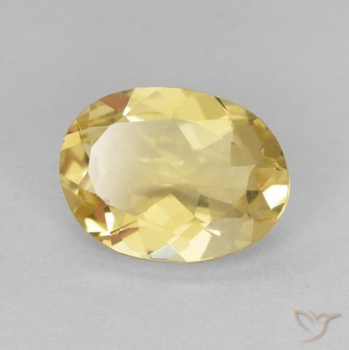 Berilo Amarillo-dorado claro natural de 1.96 ct, Ovalada, VVS