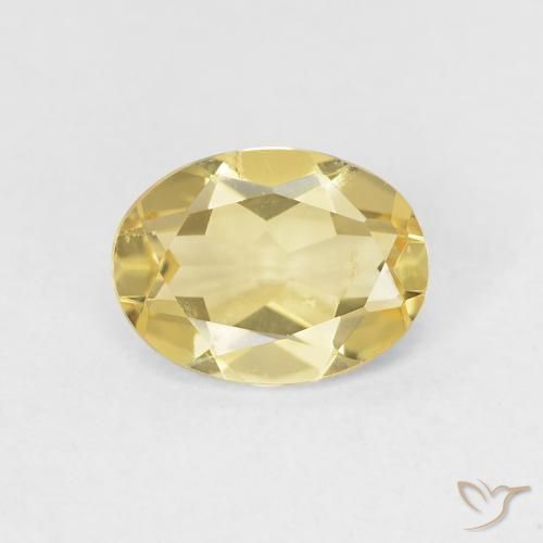 1.07ct Natural Amarillo claro Berilo, Ovalada, VS